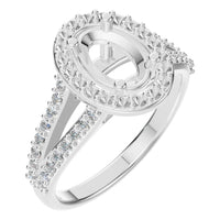 RI-2542 White Gold Ring SEMISET - Main View