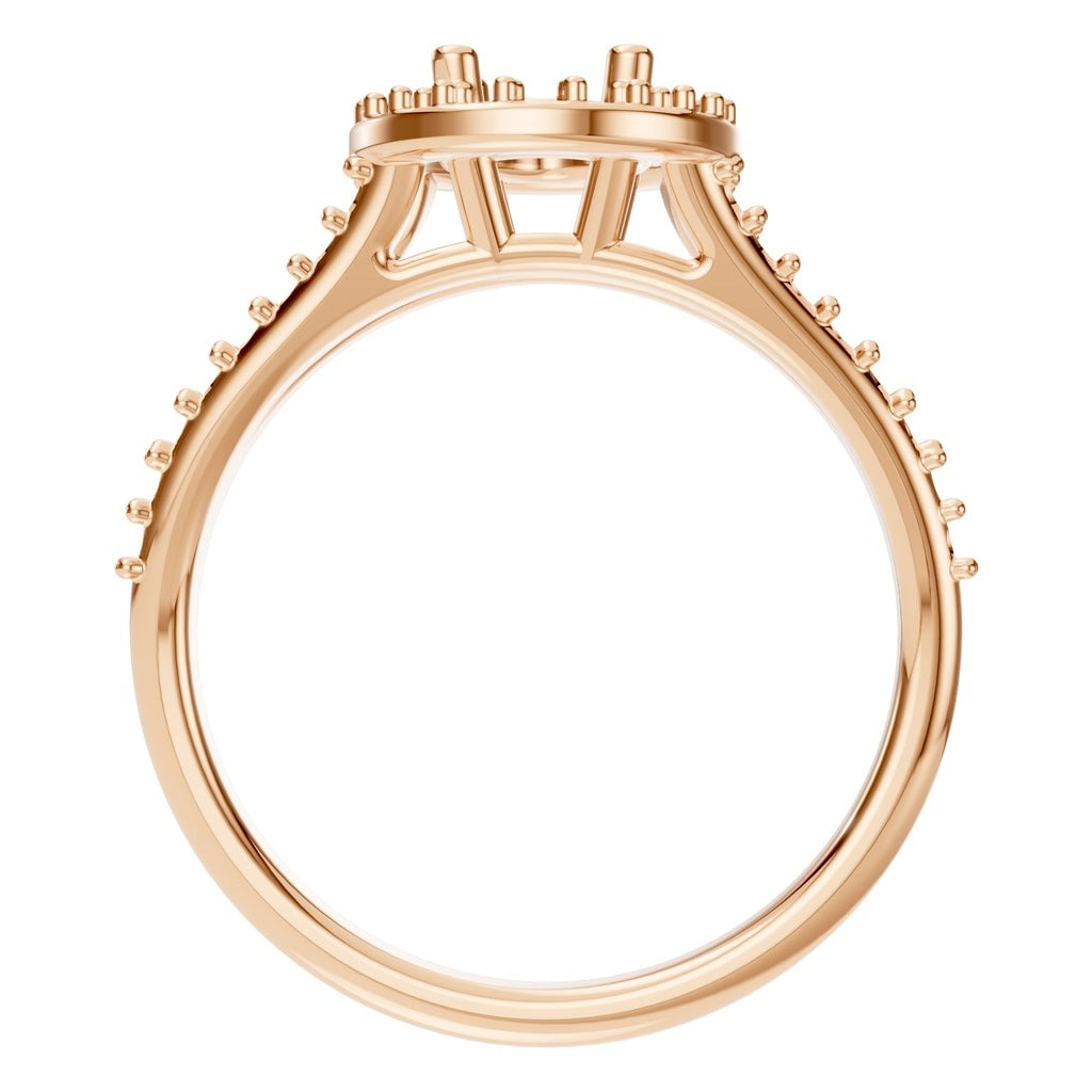 RI-2542 Rose Gold Ring UNSET - Top View