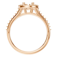 RI-2542 Rose Gold Ring UNSET - Top View
