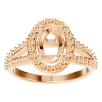 RI-2542 Rose Gold Ring UNSET - Front View