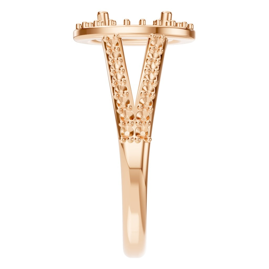 RI-2542 Rose Gold Ring UNSET - Side View
