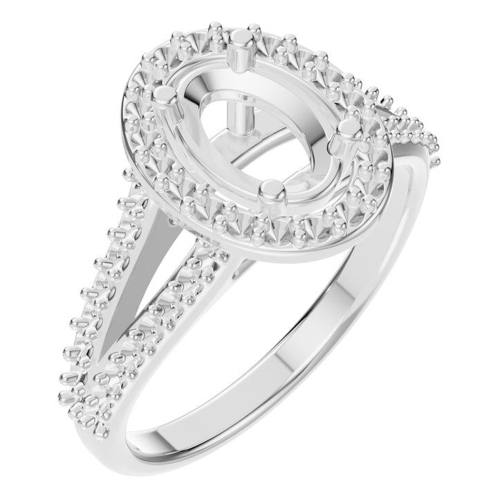 Accented Halo Ring Mounting - Oval 8x5.5mm