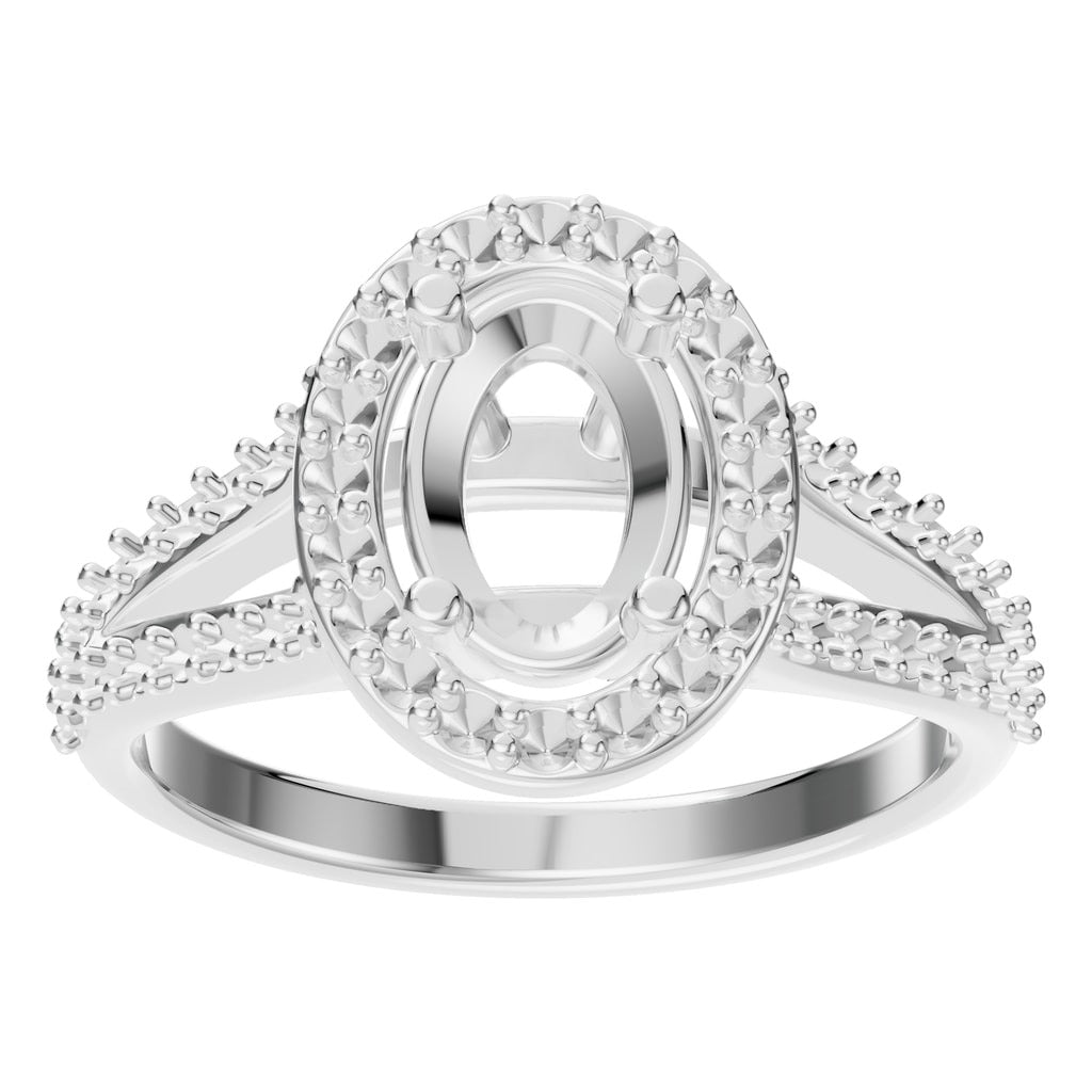 RI-2542 White Gold Ring UNSET - Front View