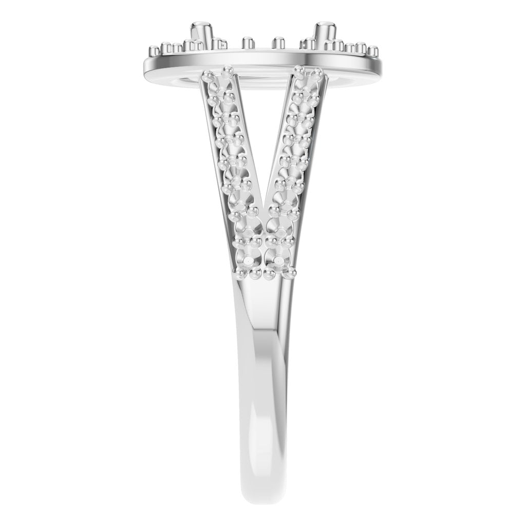 RI-2542 White Gold Ring UNSET - Side View