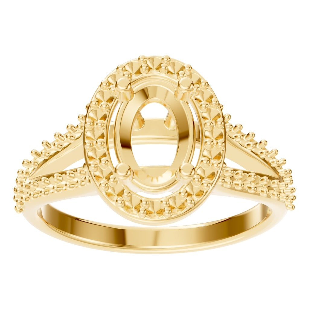 RI-2542 Yellow Gold Ring UNSET - Front View