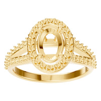 RI-2542 Yellow Gold Ring UNSET - Front View