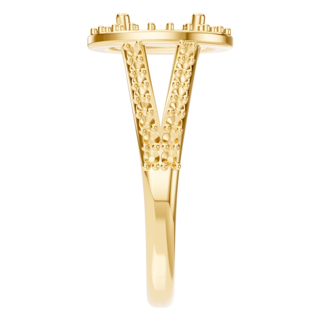 RI-2542 Yellow Gold Ring UNSET - Side View