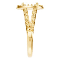 RI-2542 Yellow Gold Ring UNSET - Side View