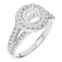 RI-2542 White Gold Ring SEMISET - Main View