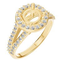 RI-2542 Yellow Gold Ring SEMISET - Main View