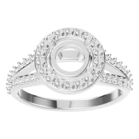 RI-2542 White Gold Ring UNSET - Front View