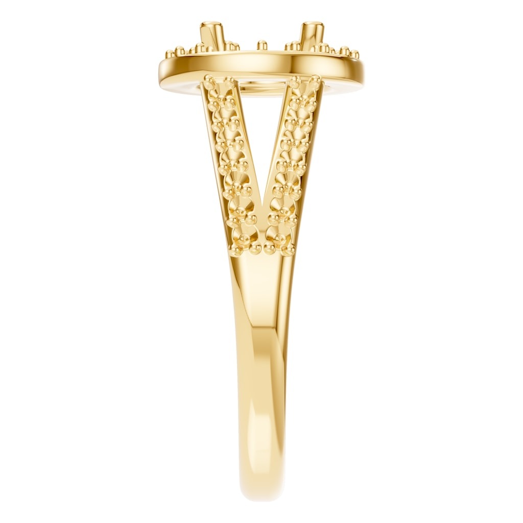 RI-2542 Yellow Gold Ring UNSET - Side View