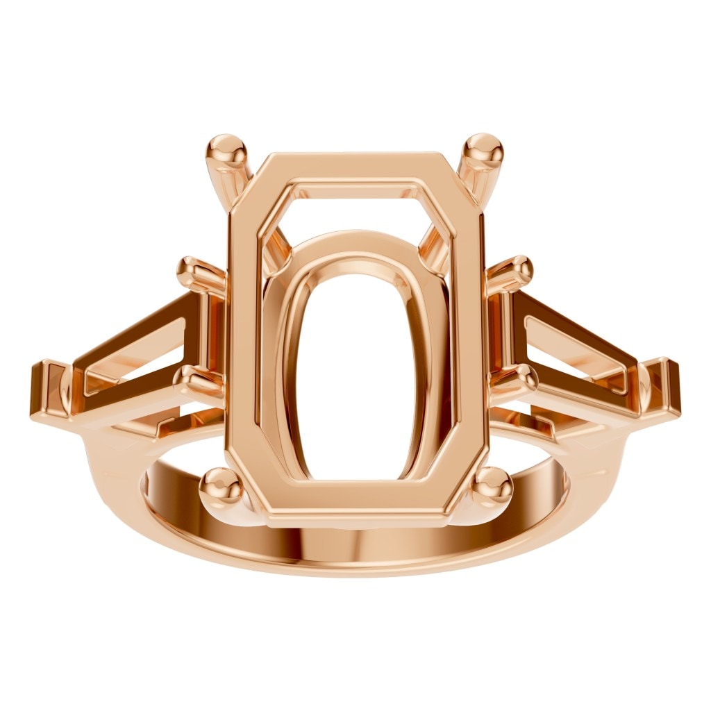 RI-2781 Rose Gold Ring UNSET - Front View
