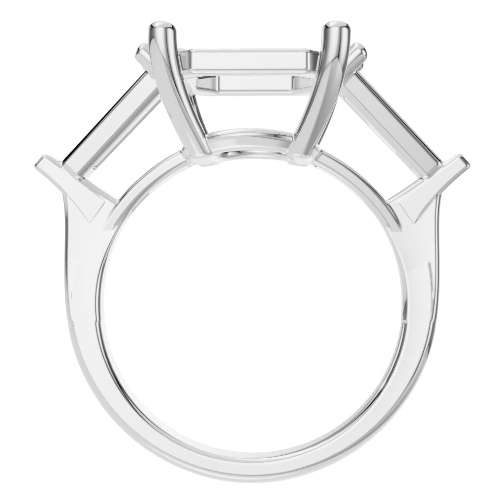 RI-2781 White Gold Ring UNSET - Top View