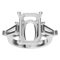 RI-2781 White Gold Ring UNSET - Front View
