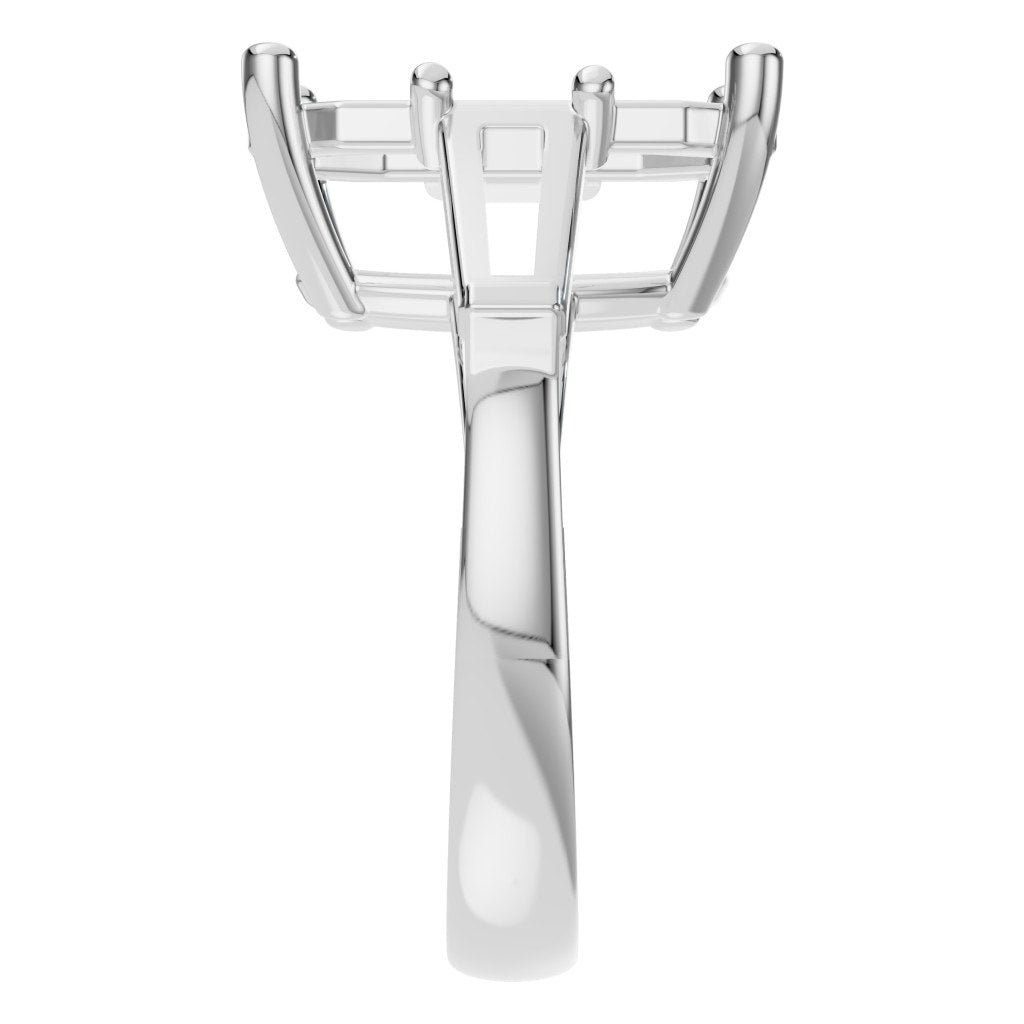 RI-2781 White Gold Ring UNSET - Side View