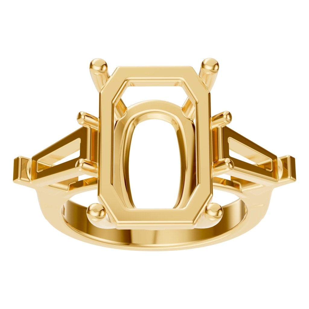 RI-2781 Yellow Gold Ring UNSET - Front View