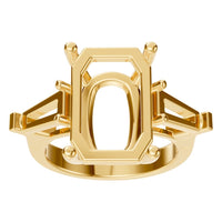 RI-2781 Yellow Gold Ring UNSET - Front View