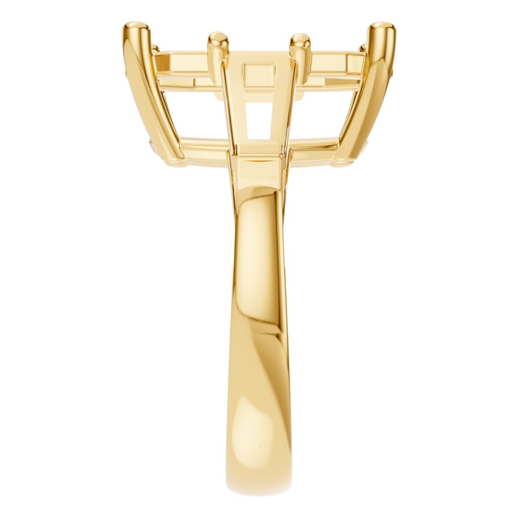 RI-2781 Yellow Gold Ring UNSET - Side View