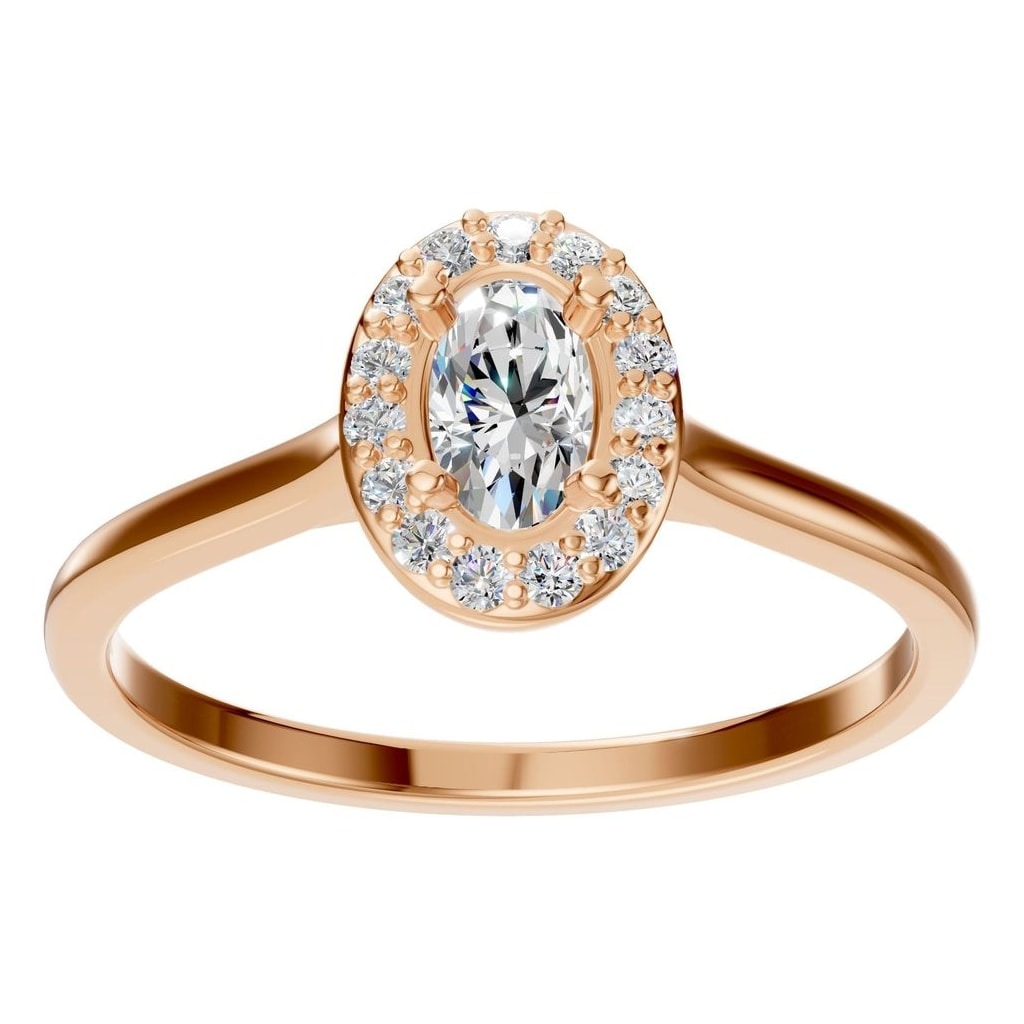 RI-2797 Rose Gold Ring SET - Front View