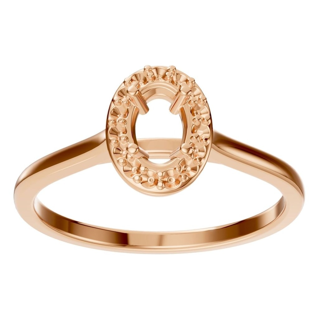 RI-2797 Rose Gold Ring UNSET - Front View