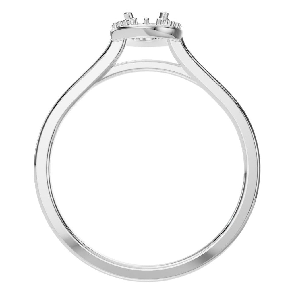 RI-2797 White Gold Ring UNSET - Top View