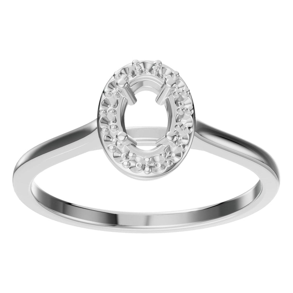 RI-2797 White Gold Ring UNSET - Front View