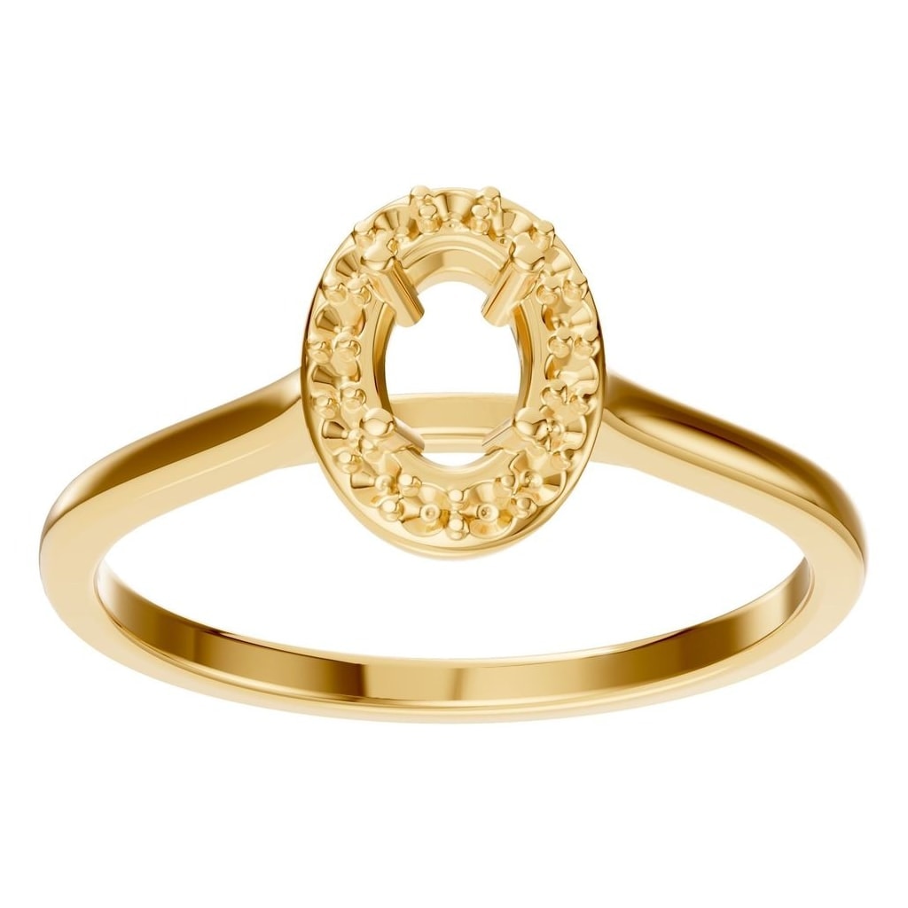RI-2797 Yellow Gold Ring UNSET - Front View