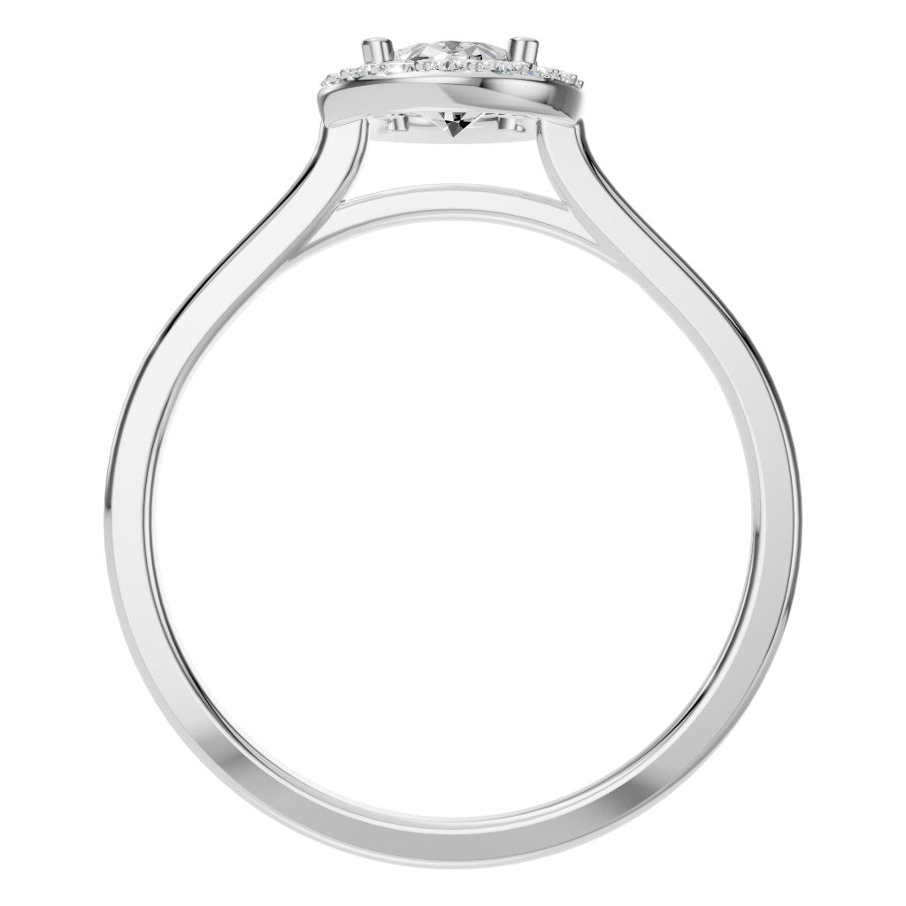 RI-2797 White Gold Ring SET - Top View