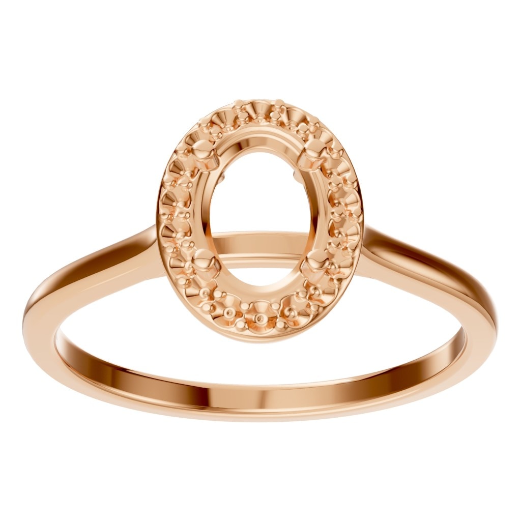 RI-2797 Rose Gold Ring UNSET - Front View
