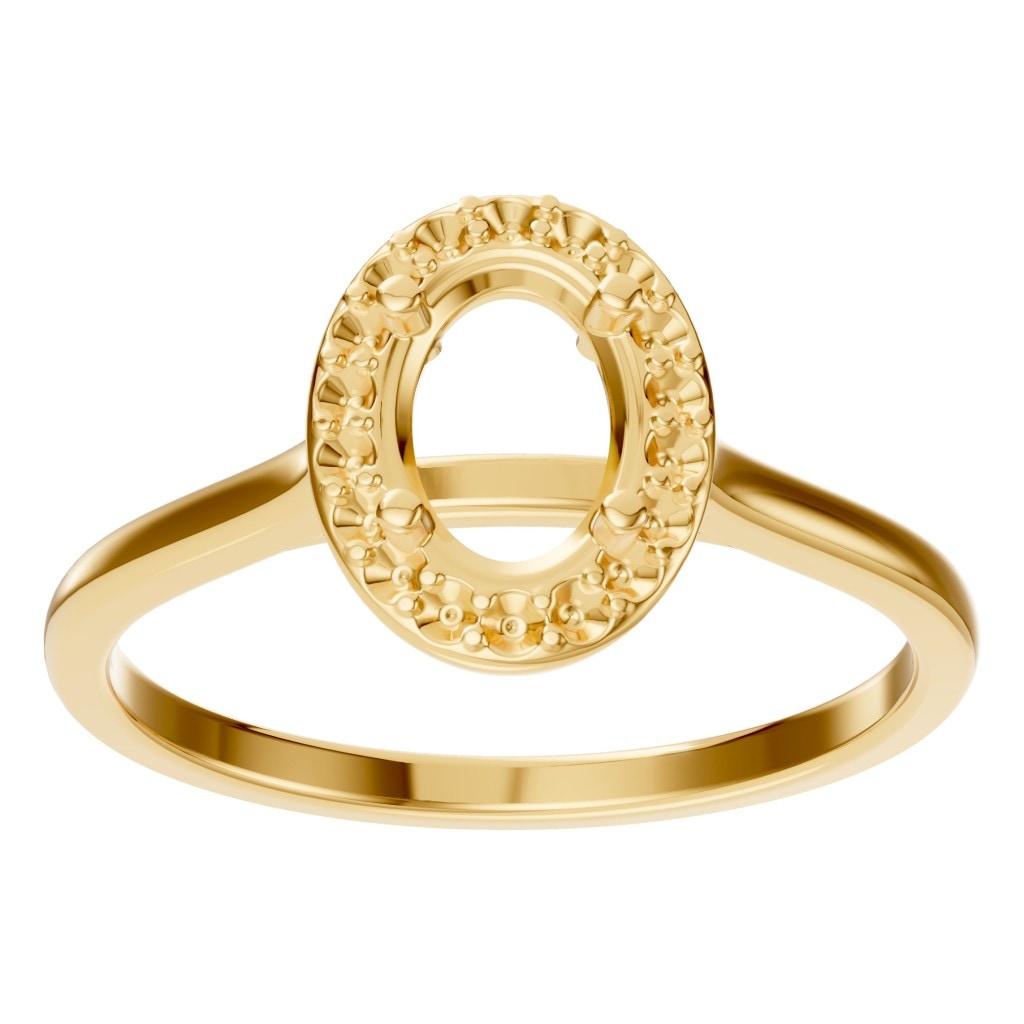RI-2797 Yellow Gold Ring UNSET - Front View