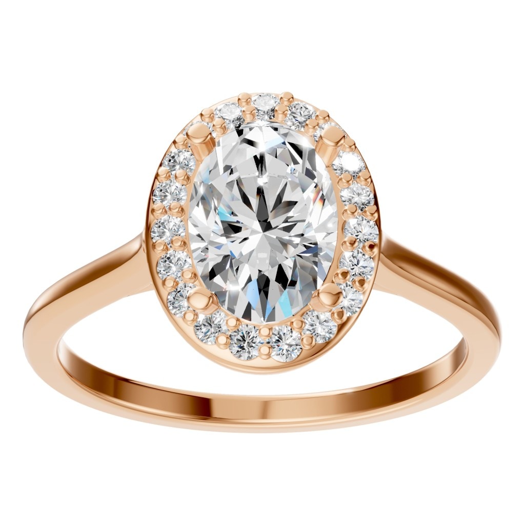 RI-2797 Rose Gold Ring SET - Front View