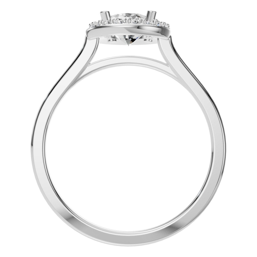 RI-2797 White Gold Ring SET - Top View