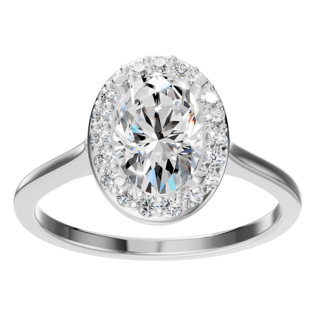 RI-2797 White Gold Ring SET - Front View