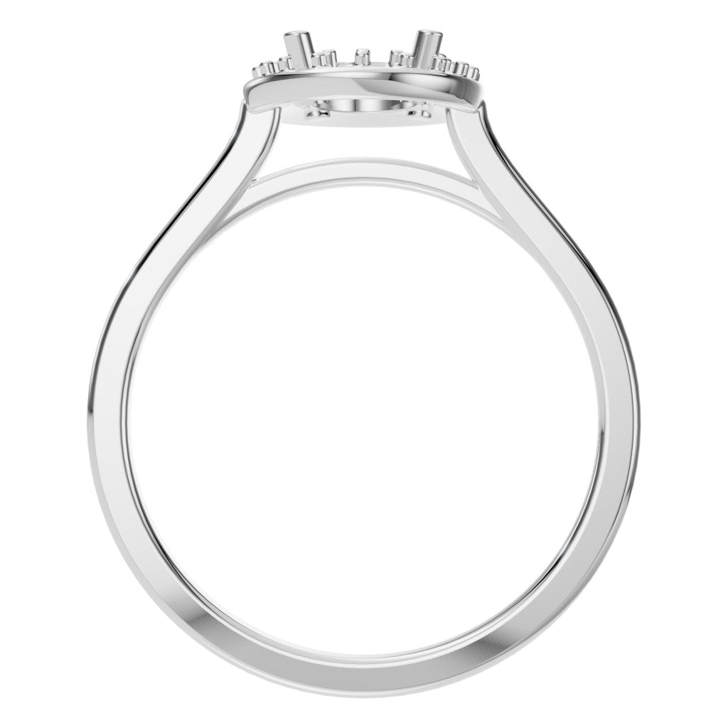 RI-2797 White Gold Ring UNSET - Top View