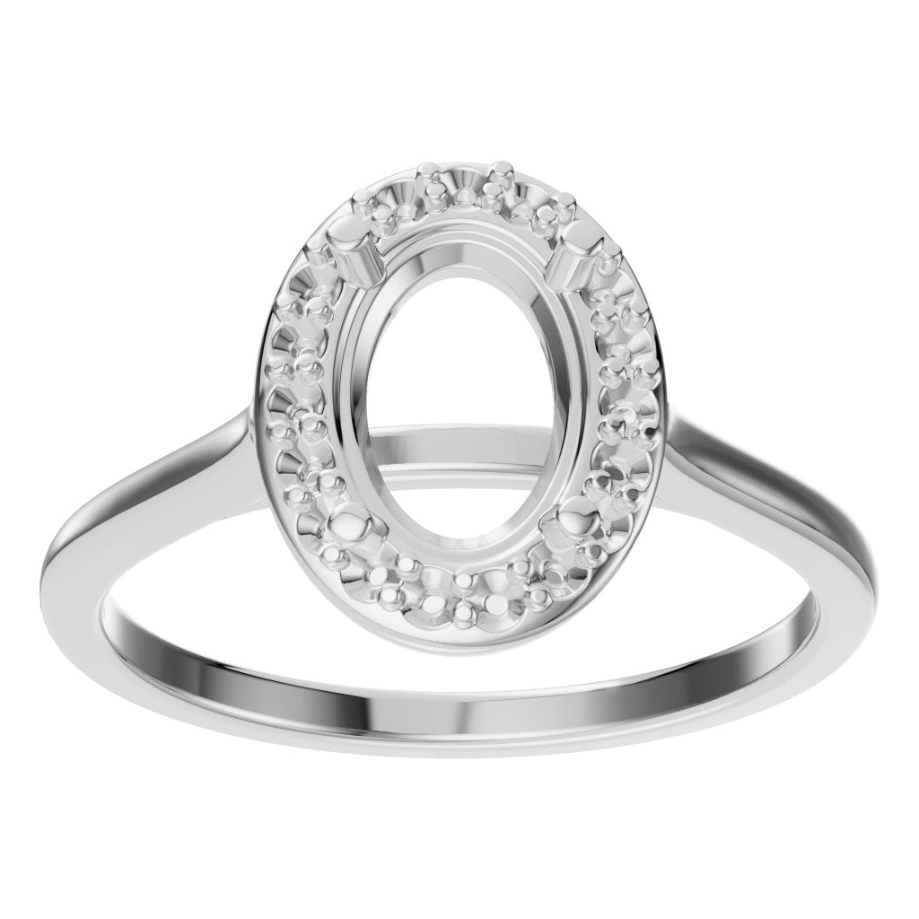 RI-2797 White Gold Ring UNSET - Front View