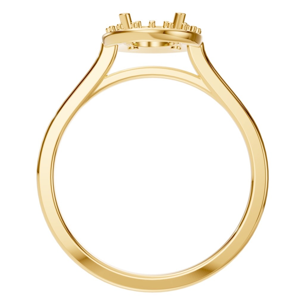 RI-2797 Yellow Gold Ring UNSET - Top View