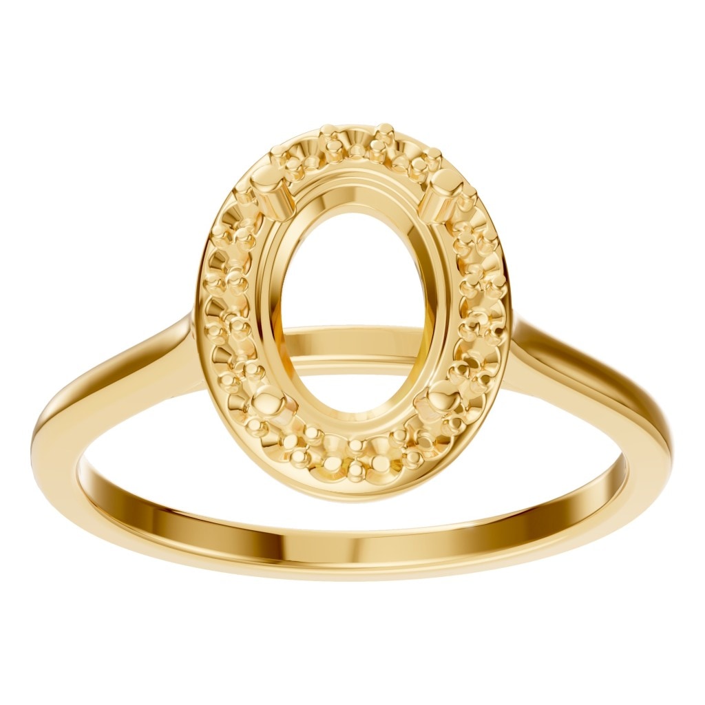 RI-2797 Yellow Gold Ring UNSET - Front View