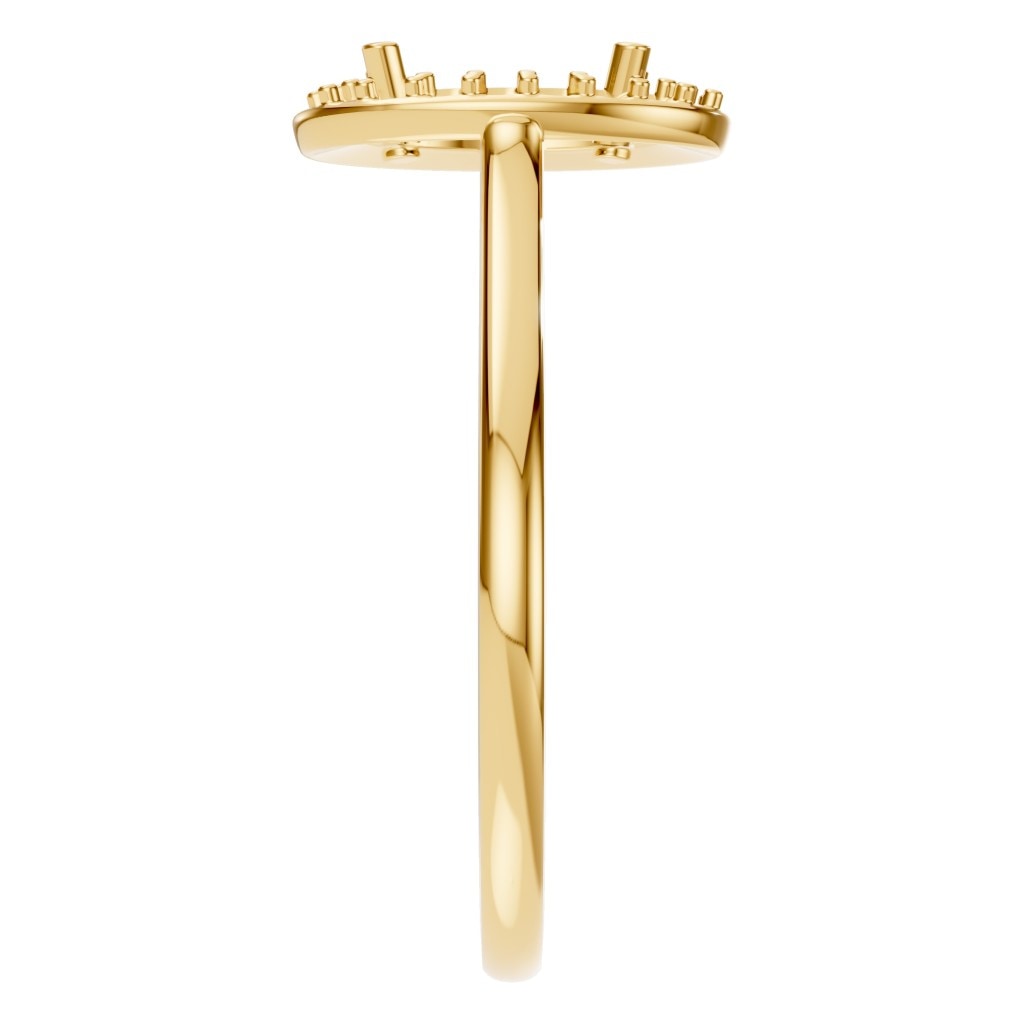 RI-2797 Yellow Gold Ring UNSET - Side View