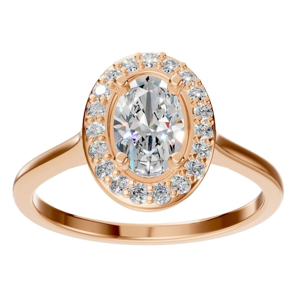 RI-2797 Rose Gold Ring SET - Front View