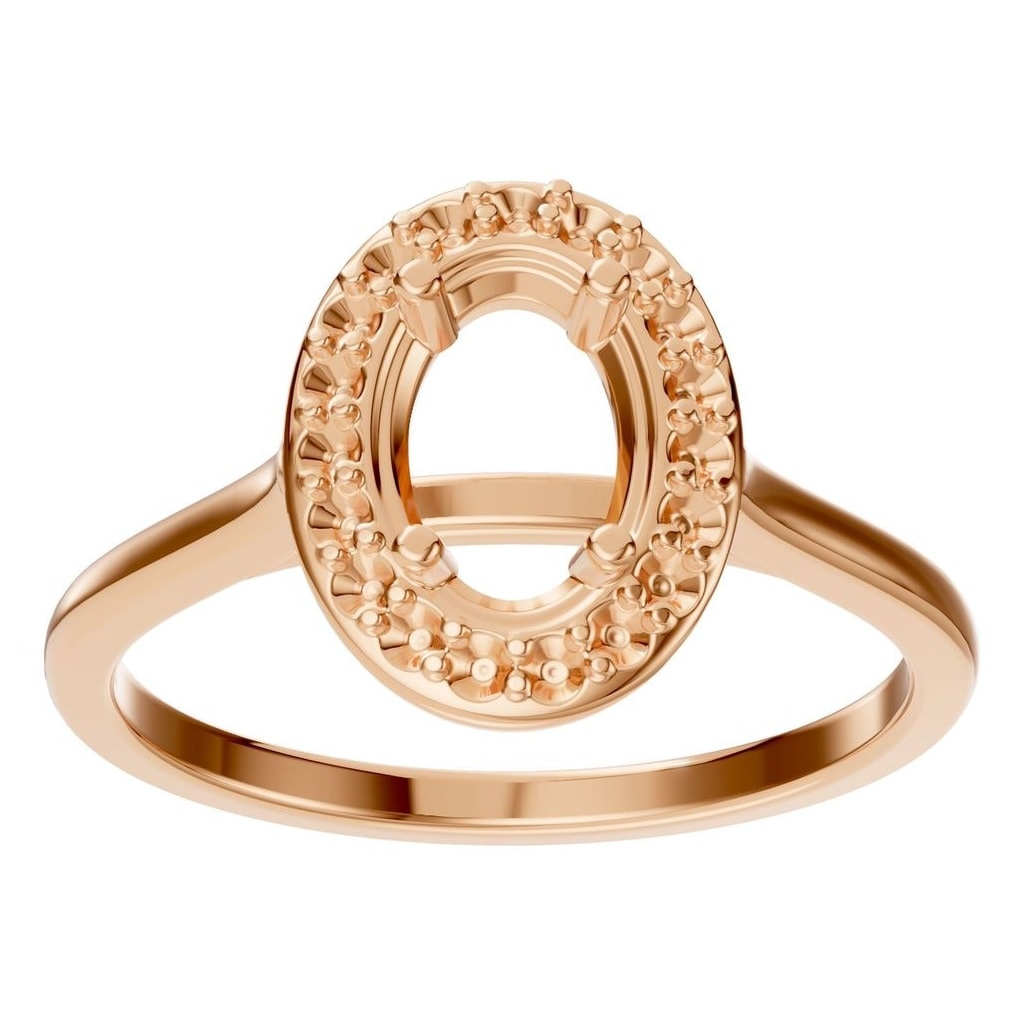 RI-2797 Rose Gold Ring UNSET - Front View