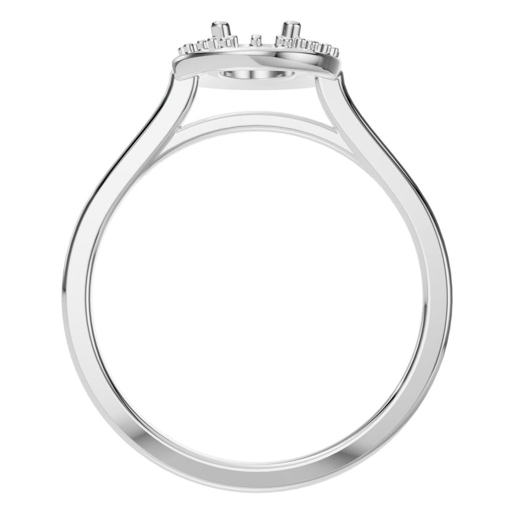 RI-2797 White Gold Ring UNSET - Top View