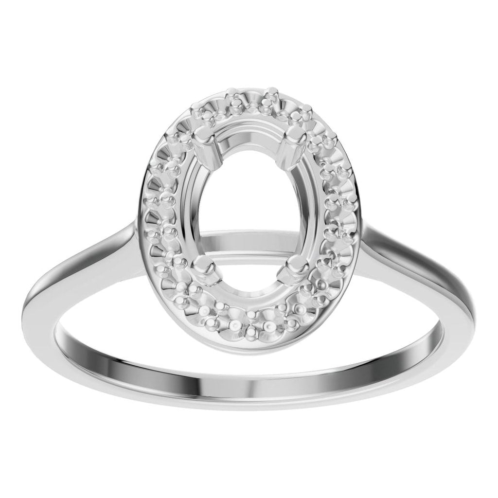 RI-2797 White Gold Ring UNSET - Front View
