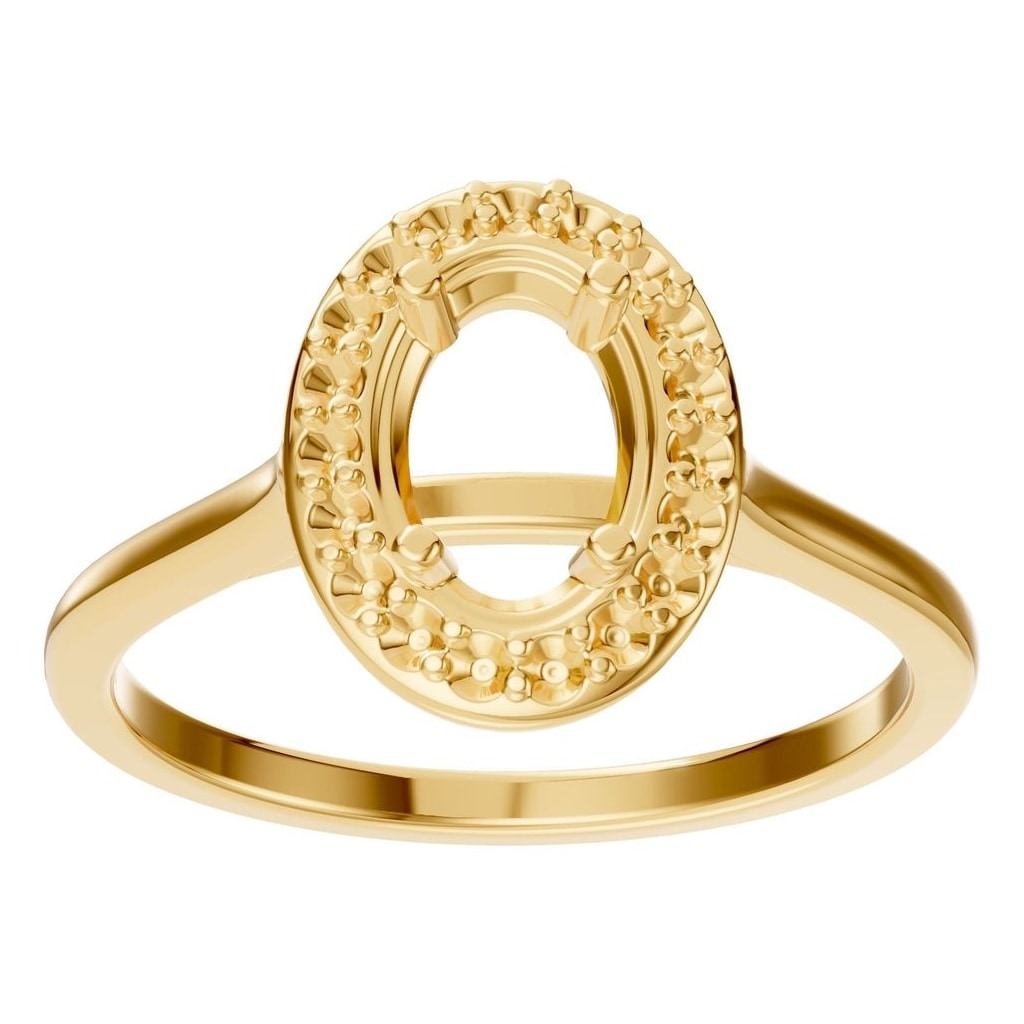 RI-2797 Yellow Gold Ring UNSET - Front View