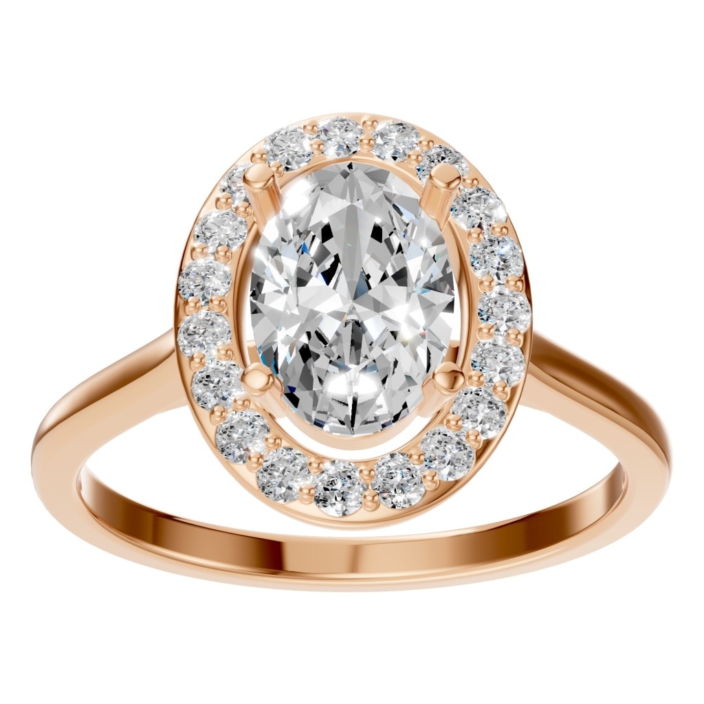 RI-2797 Rose Gold Ring SET - Front View