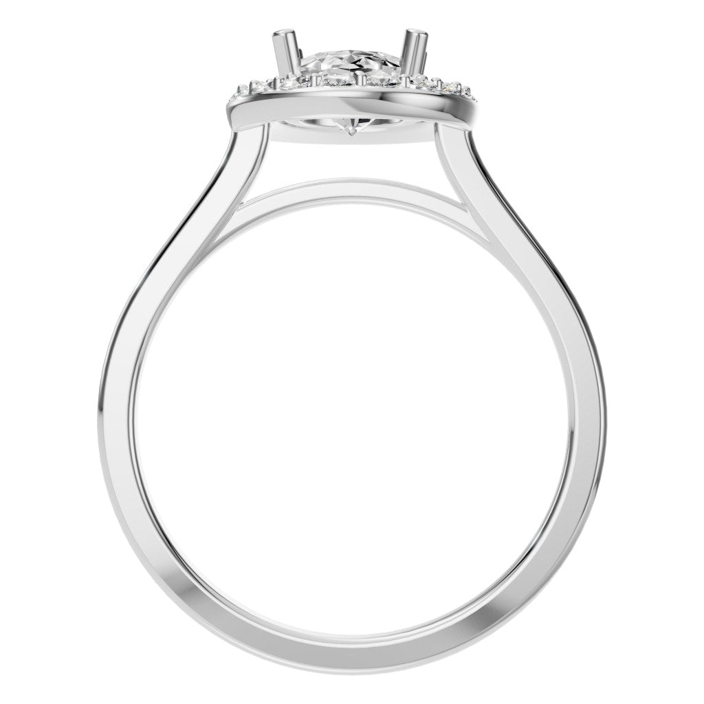 RI-2797 White Gold Ring SET - Top View