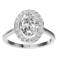 RI-2797 White Gold Ring SET - Front View