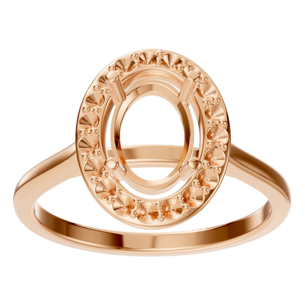 RI-2797 Rose Gold Ring UNSET - Front View