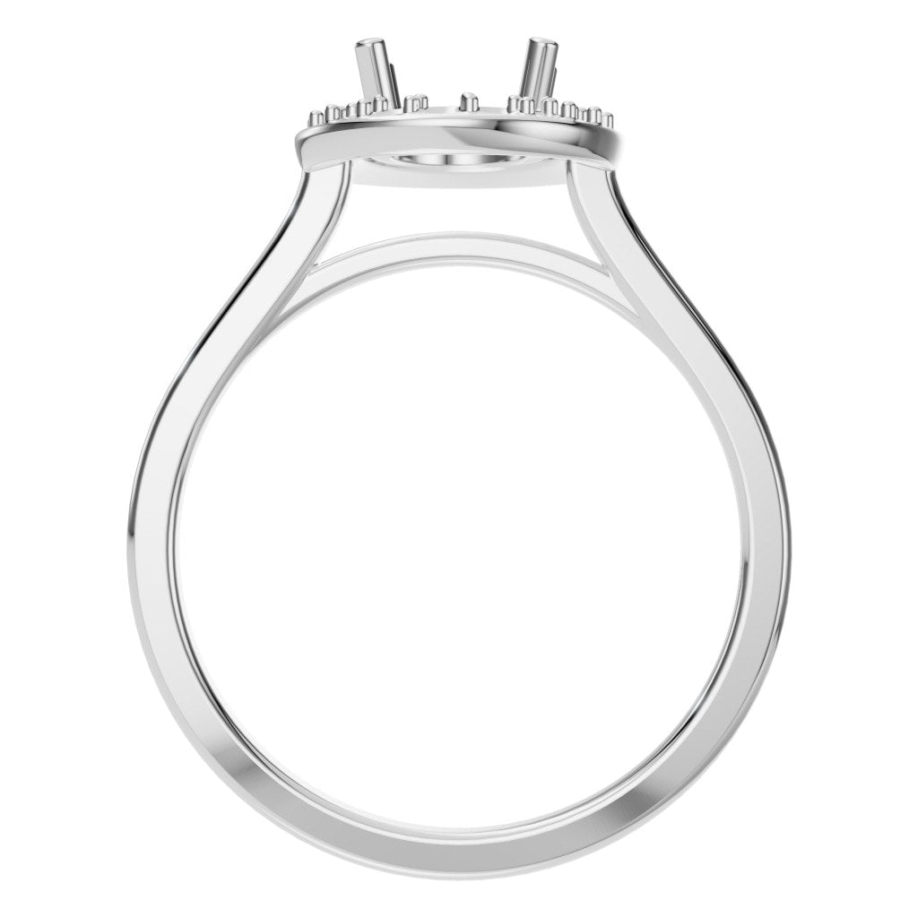 RI-2797 White Gold Ring UNSET - Top View