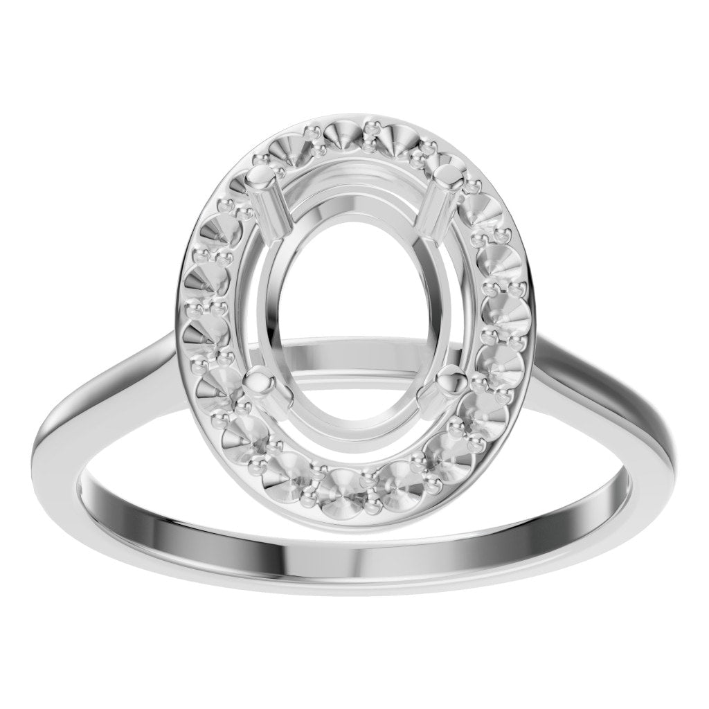 RI-2797 White Gold Ring UNSET - Front View